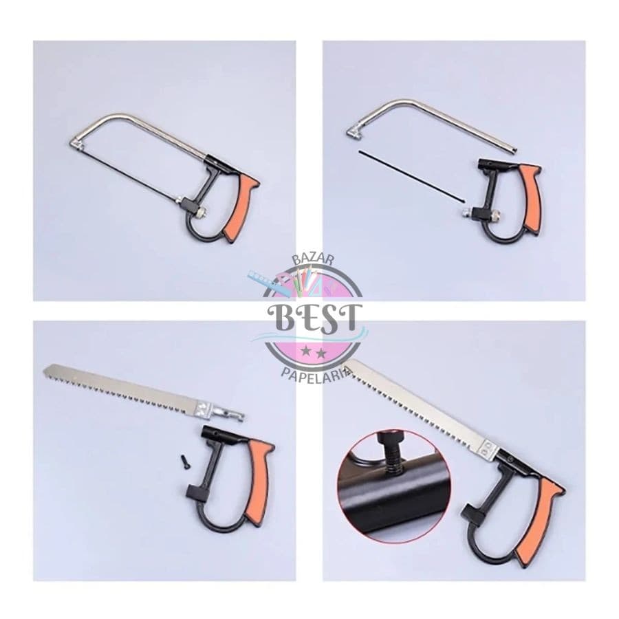 Kit Arco de Serra Mágica Multifuncional 7 Em 1 Universal Mini Serrote Tico Tico Manual Portátil