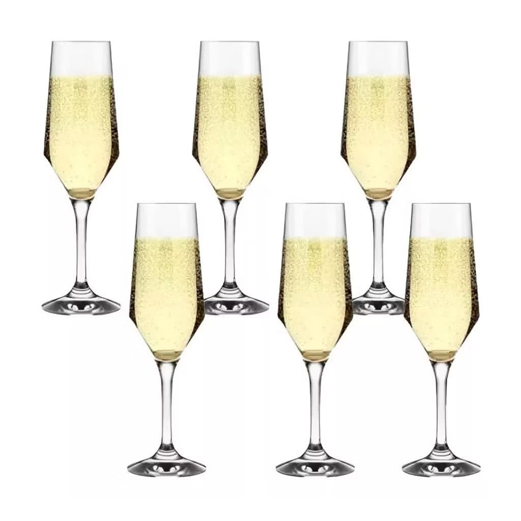 Kit 6 Peças Taças Buffet Bar Champanhe Vidro Cristalino