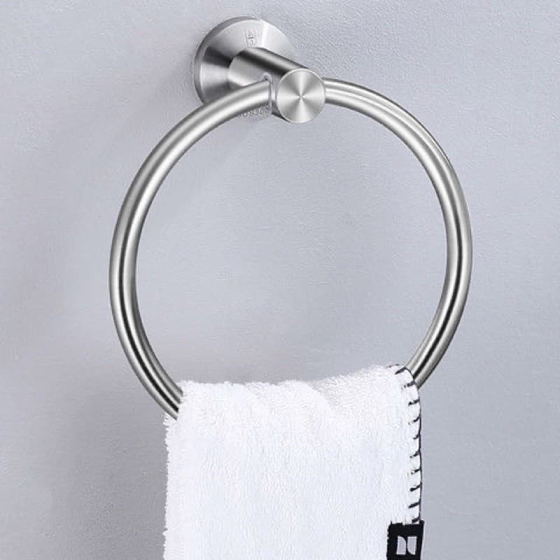 Suporte Porta Toalha Rosto Mãos Toalheiro Argola Aço Inox Rfe:(P53-B)