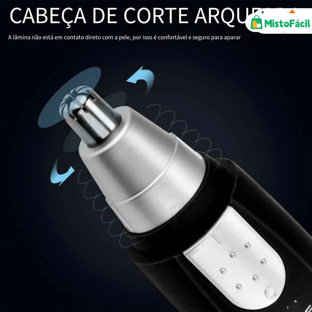 Aparador Removedor de Pelos Elétrico Portátil para Nariz Orelha Rosto Depilador Facial com Design Compacto