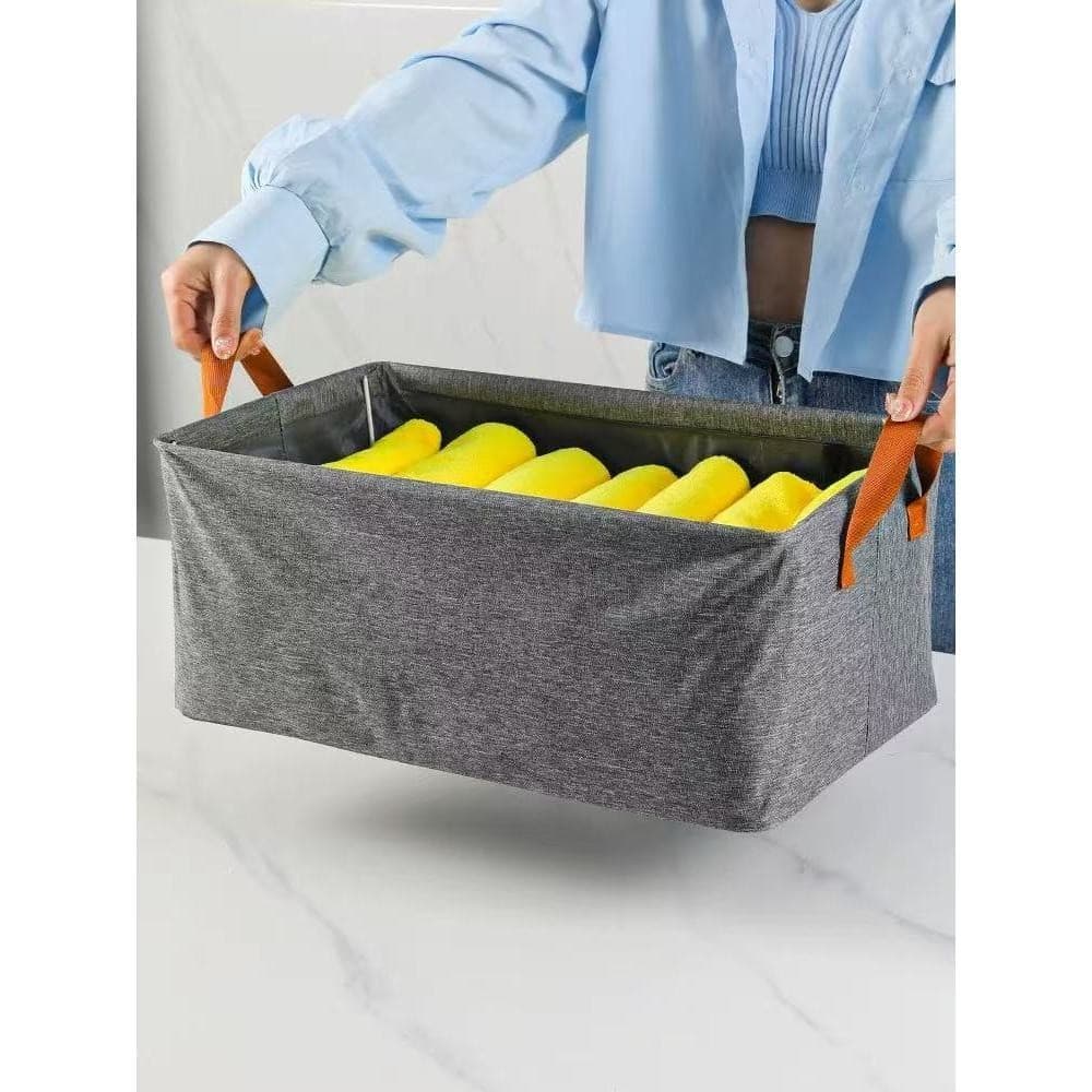 Kit Cesto caixa Organizador Dobravel Com Suporte metal Interno Multiuso