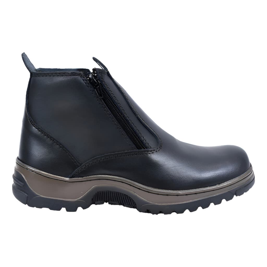 Bota Botina Coturno Masculino Couro De Ziper  Palmilha Gel Envio Imediato