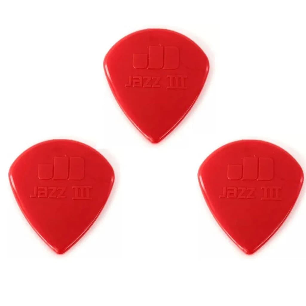 Palhetas Nylon Jazz III Vermelha 47R3N Dunlop Cor:Kit com 3 Palhetas
