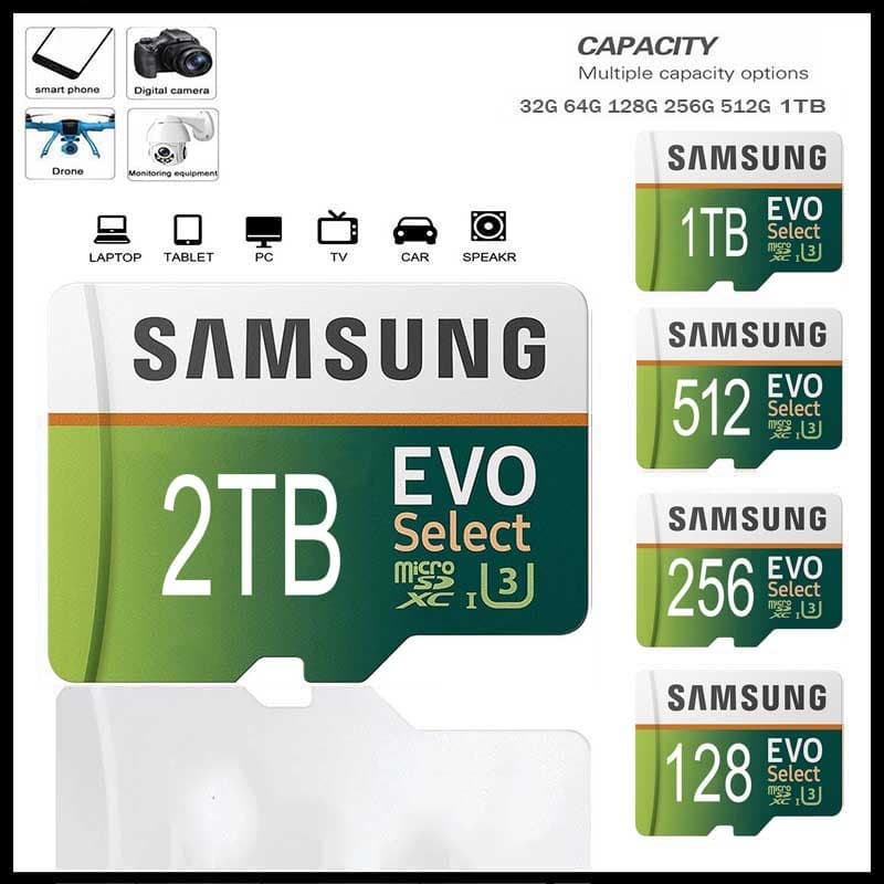 Cartão SD C10 De Alta Velocidade , 2TB , 1TB , 512GB , 128GB , 64GB , 32GB , U3 , A2 , De Memória Flash , Micro Tarjeta