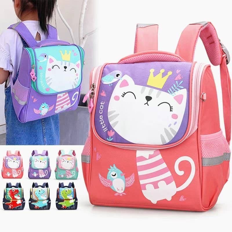 Mochila De Infantil Desenho Animado Meninos e Meninas Escolar Fofa Astronauta,Dinossauro, Pato Leão, Urso