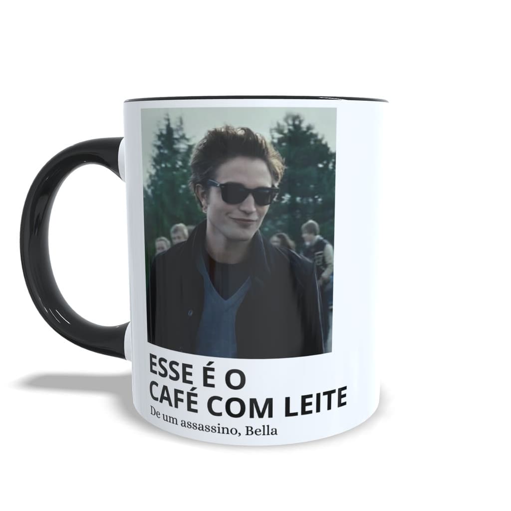 Caneca Edward Cullen CAFÉ COM LEITE  Crepúsculo- filme bella- mais vendidos promoção