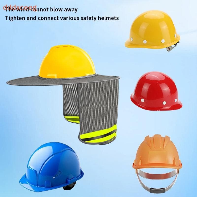 [dddxceeg] Verão Sun Shade Capacete De Segurança Capacetes De Pescoço Faixa Reflexiva Chapéu Para Trabalhador De Constru