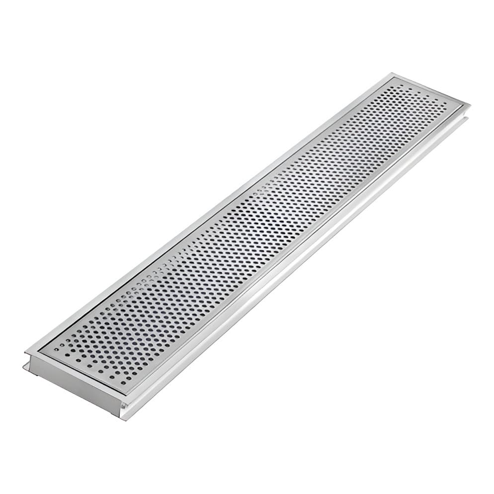 Grelha Ralo Linear Perfurada 20x80 Inox para Quintal Varanda Áreas Externas - Água Pluvial