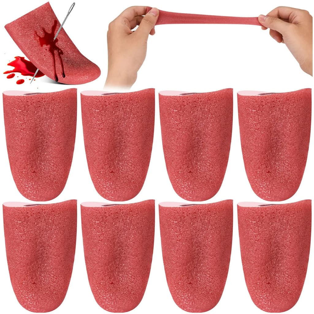 Fake Tongue Prank Propaganda-Truque Mágico Inofensivo Brincadeira Horrível Língua Esticável-Festa De Halloween Cosplay Brinquedo Assustador