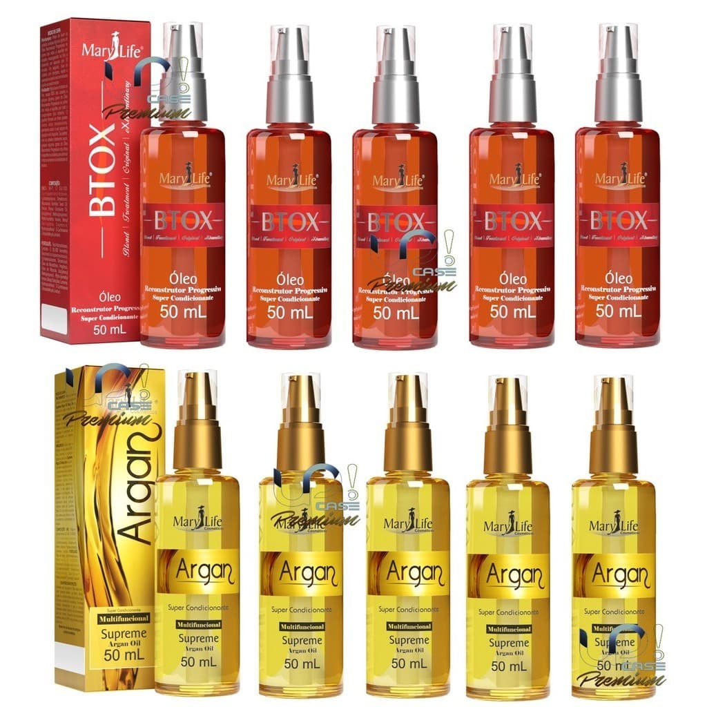 Óleo Supreme Argan + Óleo Btox Mary Life ( 10und ) 50ml