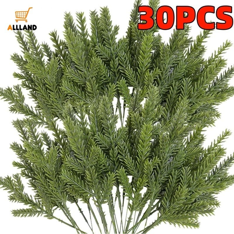 10/20/30 Pcs Ramos De Pinheiro Artificial-Simulação Plantas Verdes-Folhas Falsas Garland DIY-Decorações Da Festa De Ano Novo Árvore De Natal