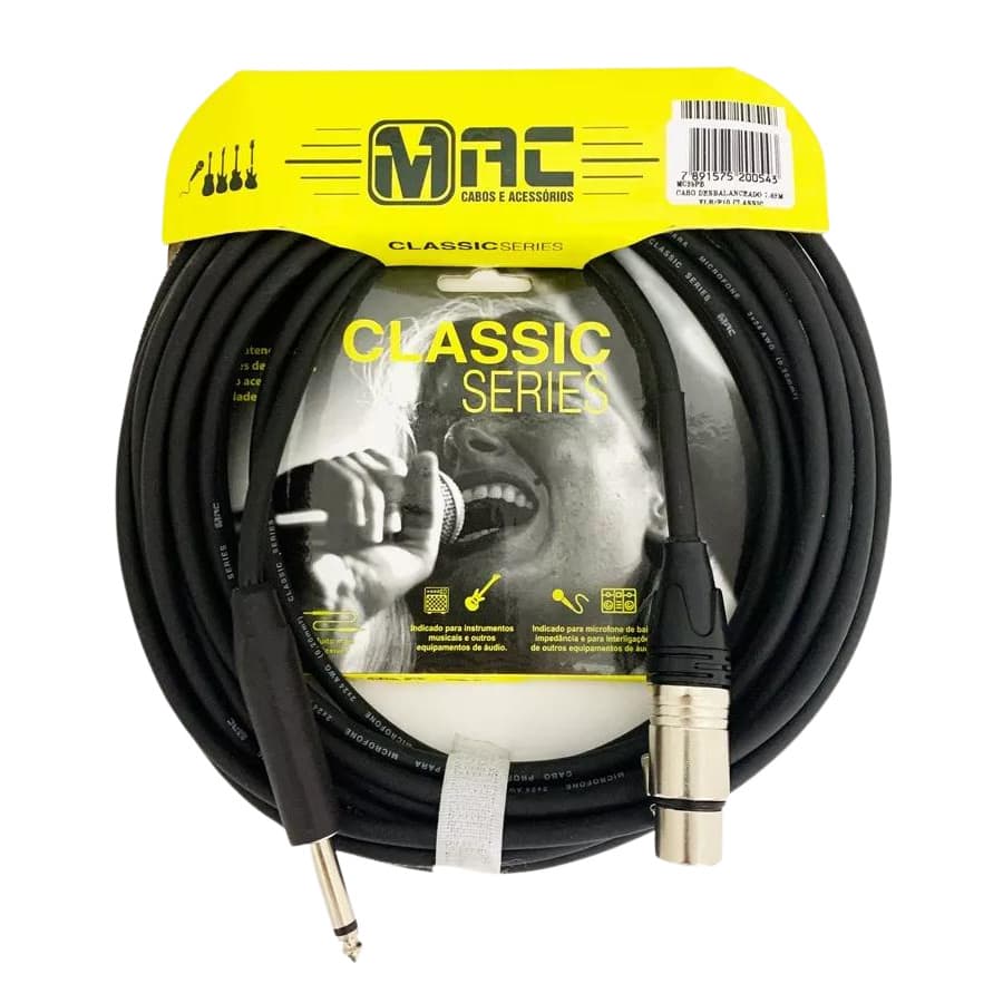 Cabo Mic XLR P10 25FT 7.62 Metros Desbalanceado Mac Cabos