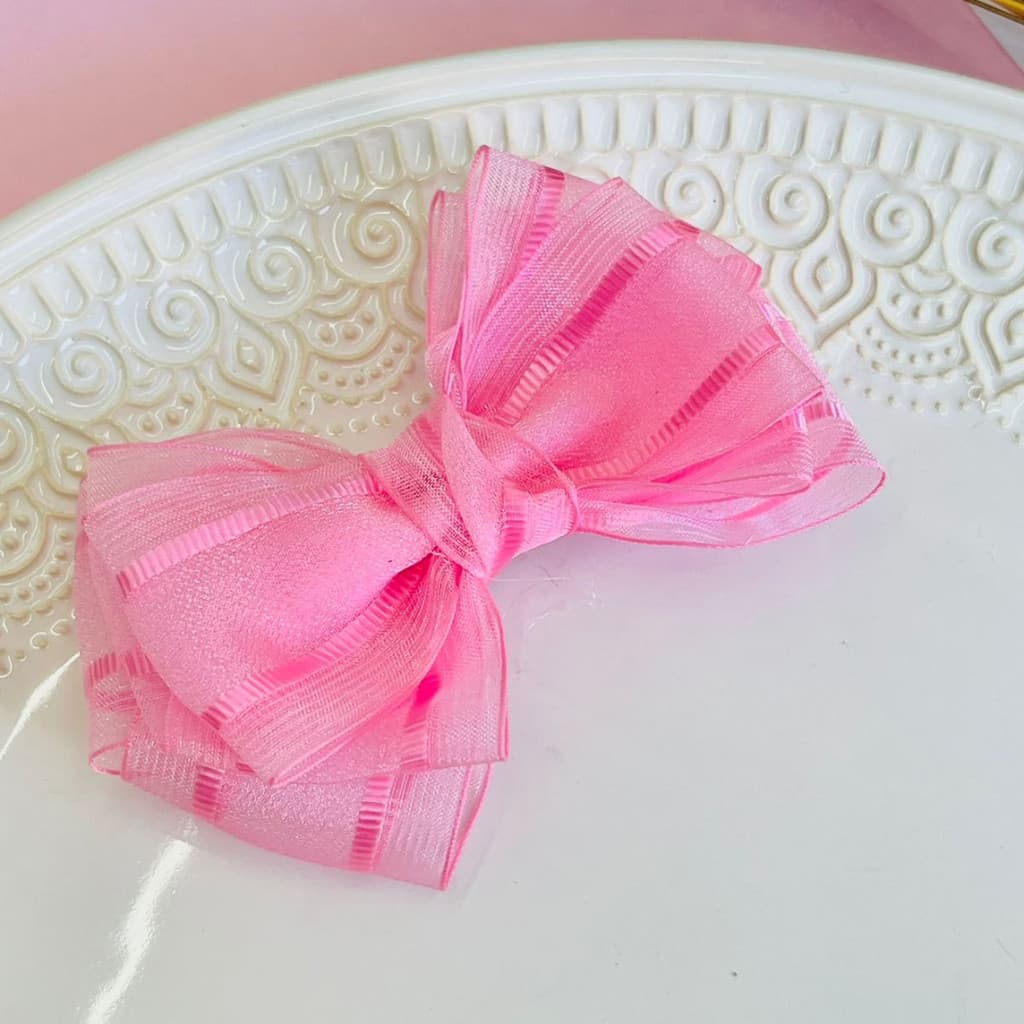 Laço infantil / Laço médio   /Laço rosa  /Laço delicado /Laço de festa / Laço de organza