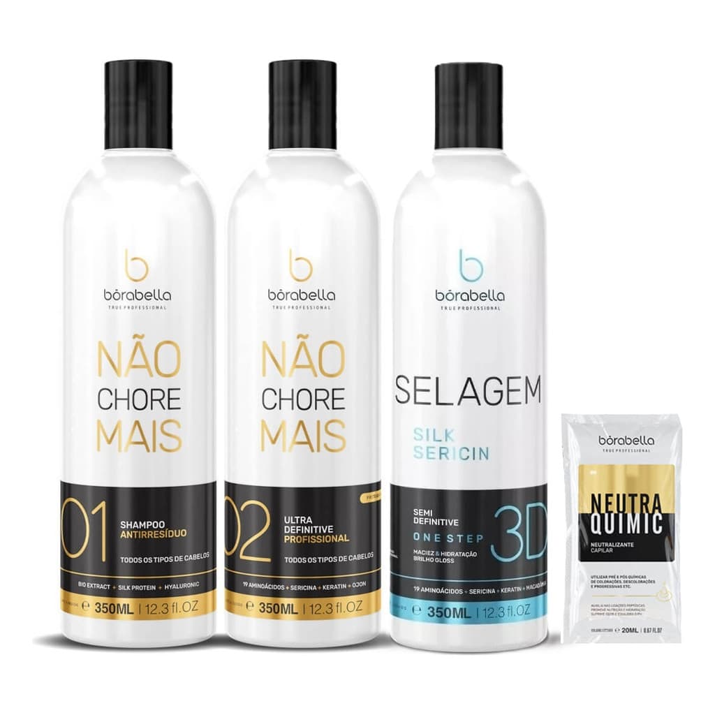 Kit Escova Nao Chore Mais E Selagem 3D Semi Definitiva Organica 350ml - Borabella