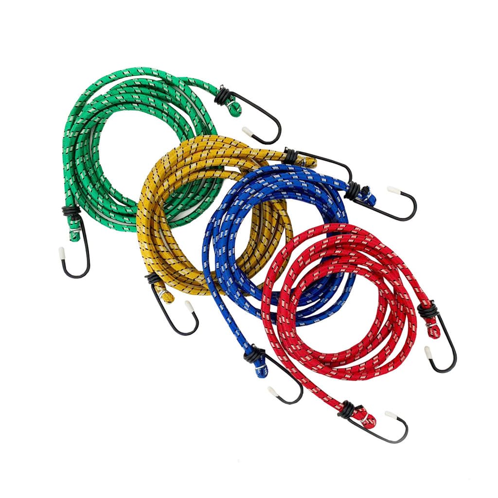 Conjunto 4 Corda Elástica Extensor Bagageiro Amarração de Moto Carga 2 Metros