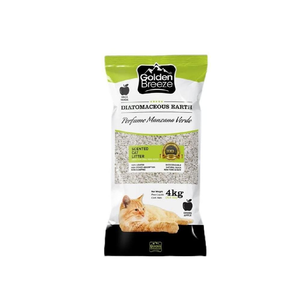 Areia Higiênica Golden Breeze Perfume Maçã Verde para Gatos 4kg