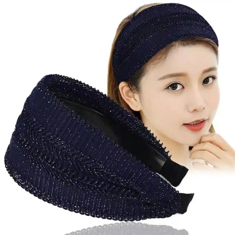 Moda Feminina Aba Larga Hairband Cor Sólida Antiderrapante Cabeça Hoop Turbante Rosto Lavagem Feminino Acessórios De Cabelo