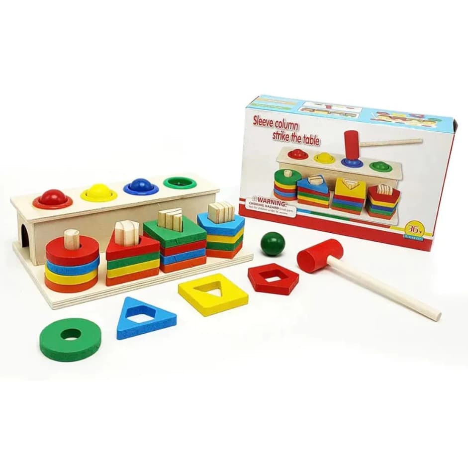 Brinquedo Educativo  Pedagógico Bate Bola com Formas Geométricas Montessori