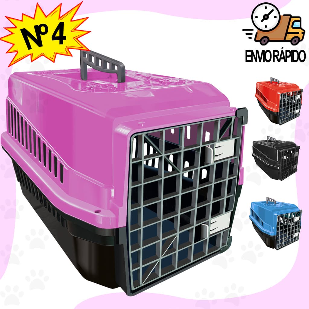 Caixa de Transporte N 4 Cachorro Gato Coelho Caixa de Transporte Pet 2 Travas 1 Alça