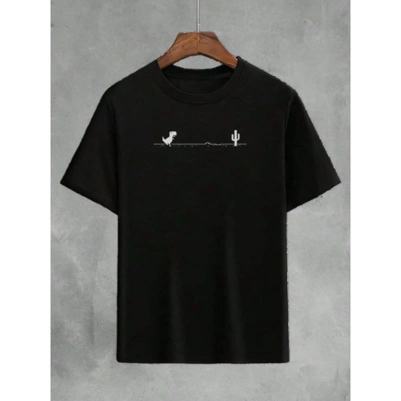 Camiseta Masculina Estampada Dinossauro Engraçado Unissex Algodão
