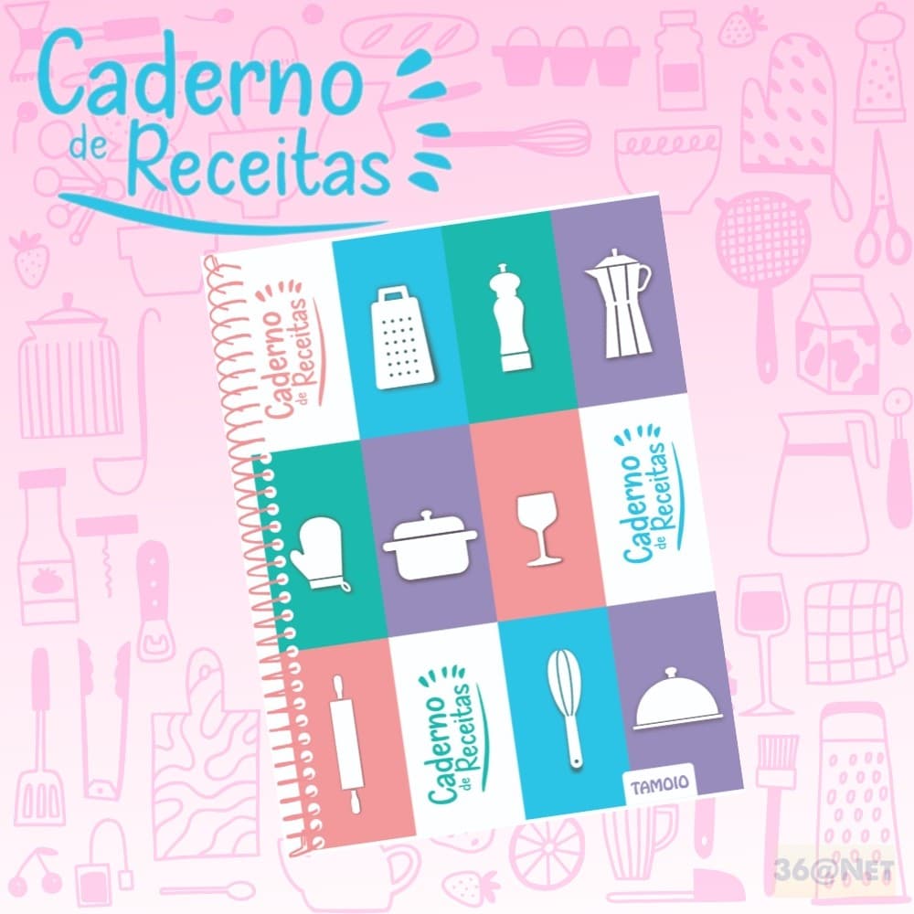 CADERNO DE RECEITAS ESPIRAL CAPA DURA 80 FOLHAS