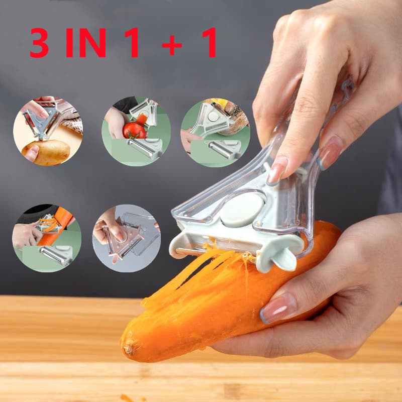 Descascador 3 IN 1 Legumes Frutas 4 Funções Tripla Lâminas 3 EM 1 Descascador De Legumes Verduras