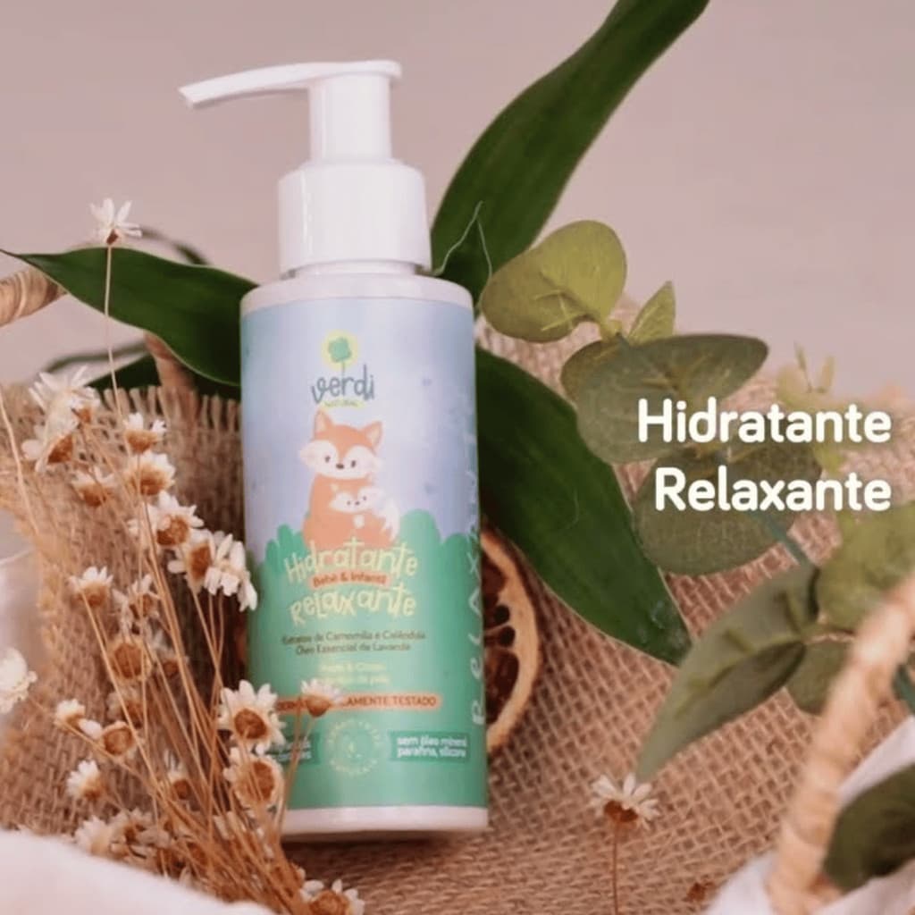 Hidratante Natural Relaxante Bebê e Infantil com Camomila, Calendola e Lavanda - Verdi Natural