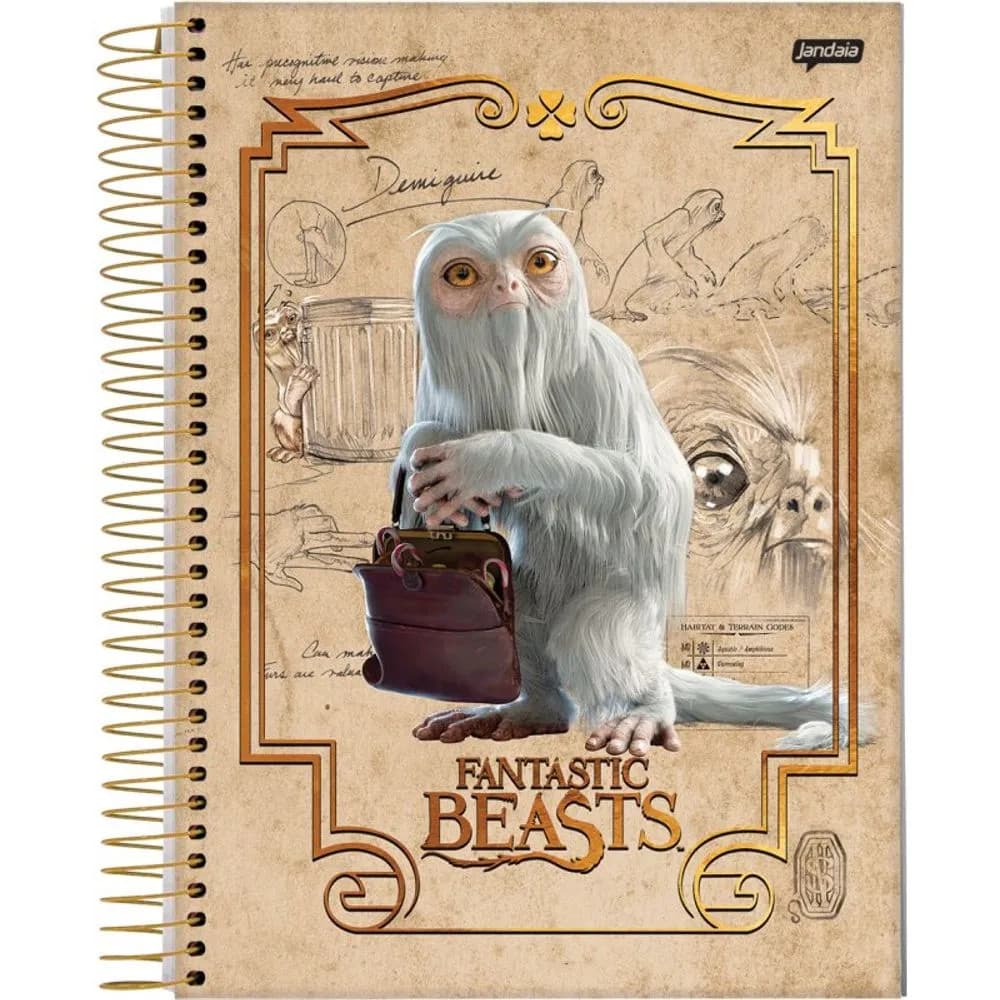 Caderno Animais Fantásticos HP 10 Matérias 160 Folhas