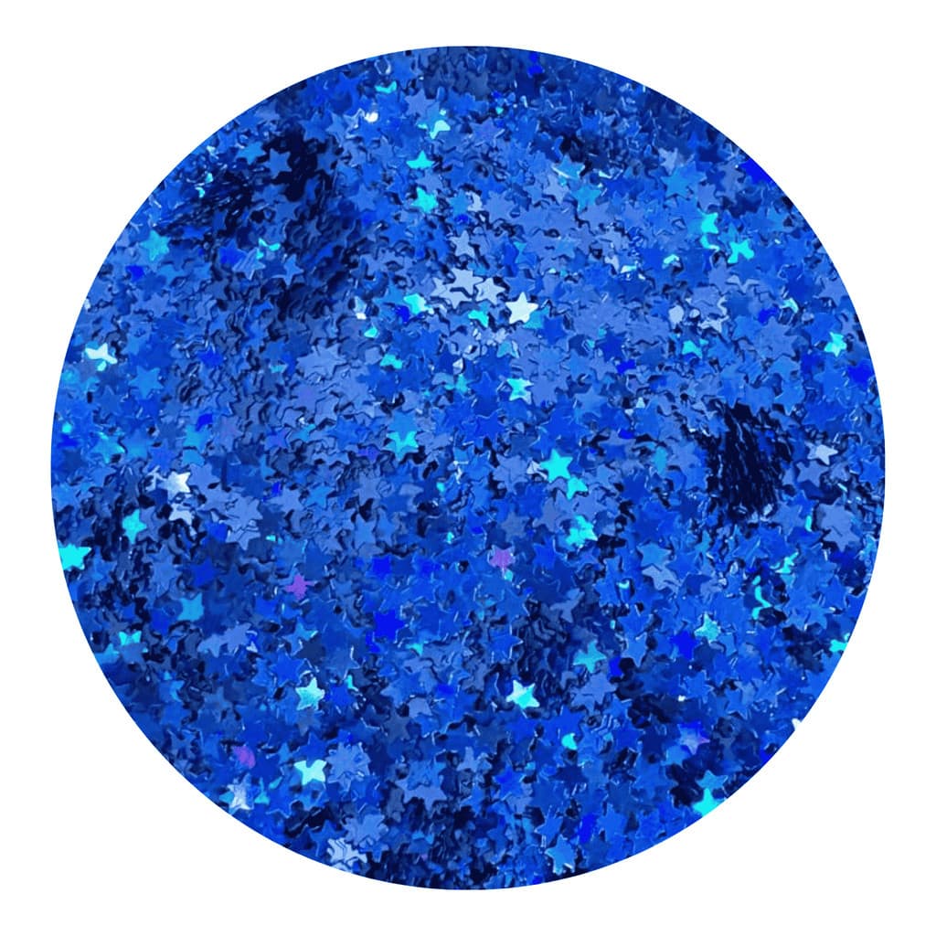 Glitter Estrelas Azul Holográfico Velas, Nail Art, Slime, Maquiagem 3g