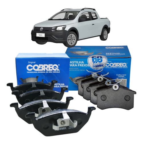 Kit Pastilha De Freio Saveiro G6 E G7 2015 A 2022 Dianteira e Traseira Original Cobreq