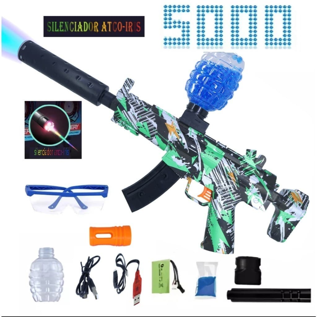Arma De Bolinhas De Gel Ak-47/M416/AUG/M249 Elétrica Automat presente de ano novo ou carnaval 2025!