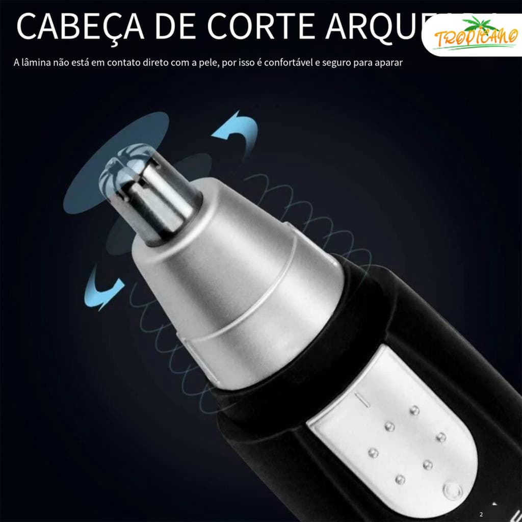 Aparador Removedor de Pelos Elétrico Portátil para Nariz Orelha Rosto Depilador Facial com Design Compacto
