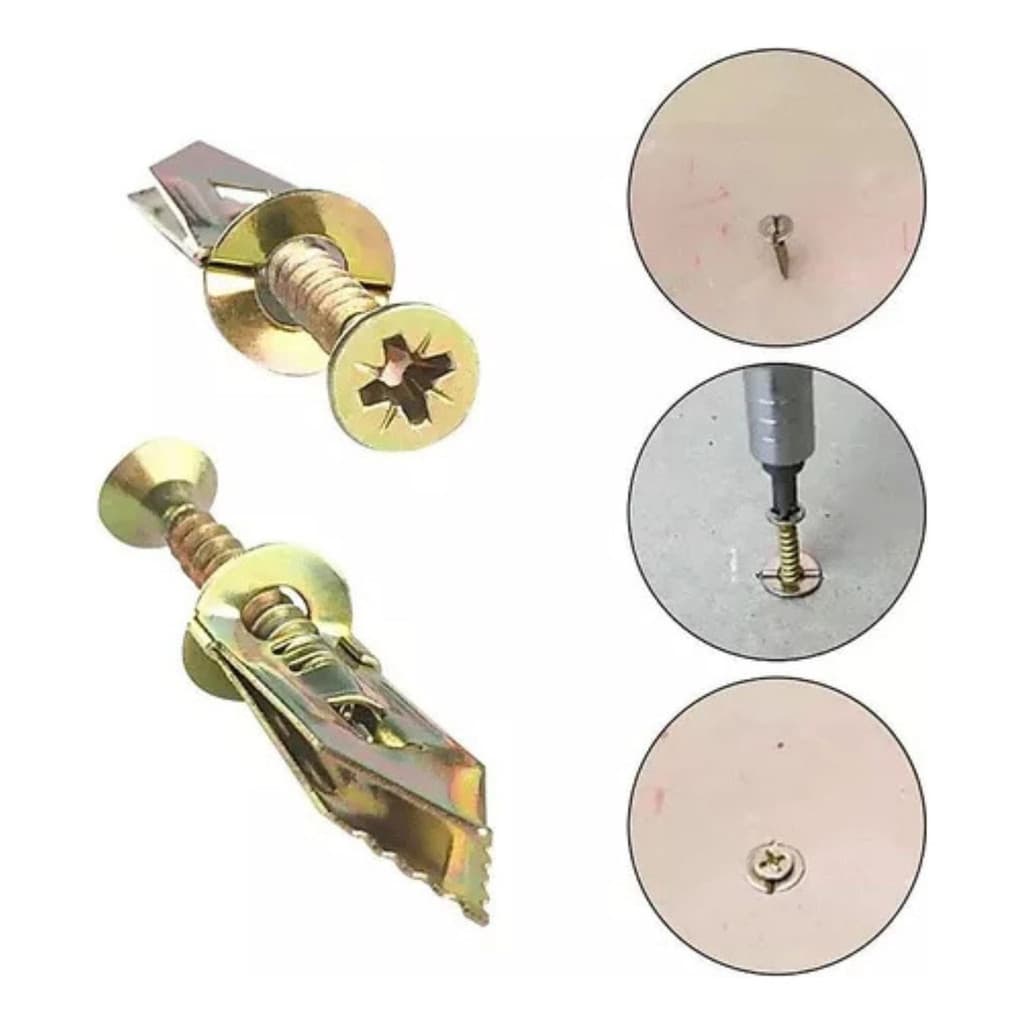 Kit Parafuso De Expansão E Broca Para Placa De Gesso 50pç