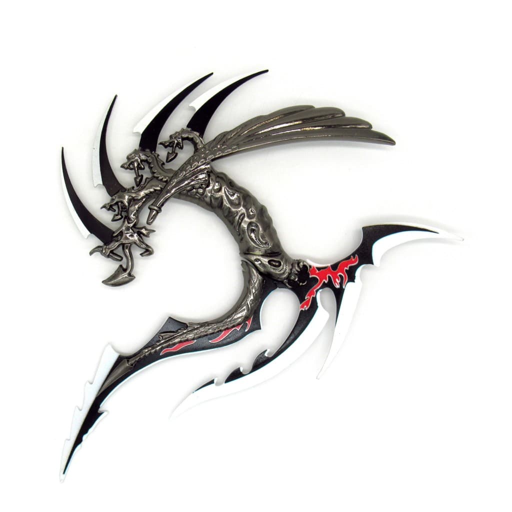 Adaga Cabeça De Dragão Asas Metal Decoração Com Suporte