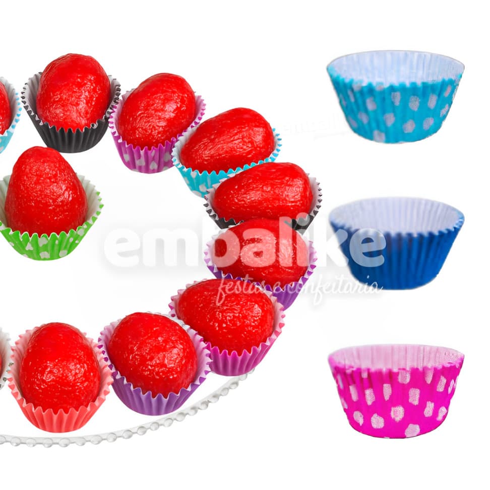 Kit 45 Forminhas Para Morango do Amor Cores Sortidas ou Mini Cake Donuts