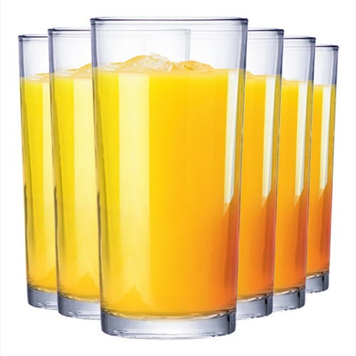 Jogo De 6 Copos De Vidro Cristal Drink Água E Suco 270ml Transparente Kit 6 Unidades