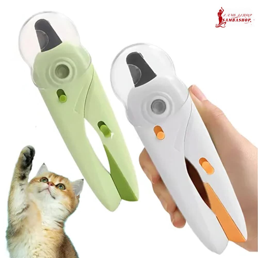 Kit para Cães e Gatos Cortador de Unhas Com Alicate e Lixa com Luz LED Tesoura Inclusa