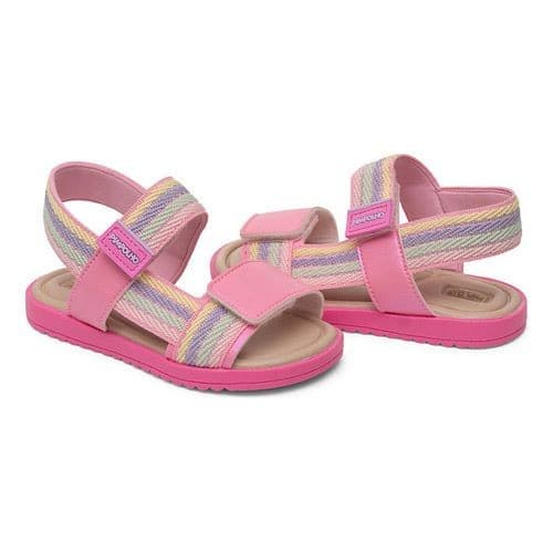 Sandália Infantil Pimpolho Menina Papete Ajustável Anatômica Rosa Feminina