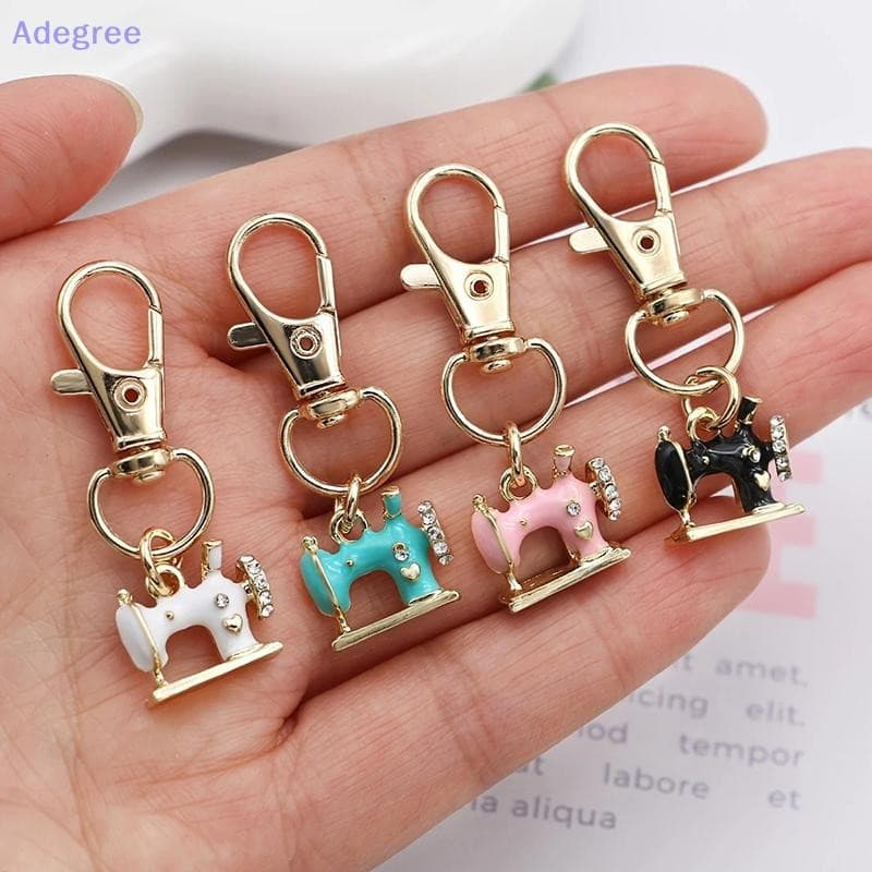 Adegree 4 Peças De Mini Chaveiros Para Máquina De Costura-Um Ponto De Memória E Significado , Chaveiro Vintage De Metal