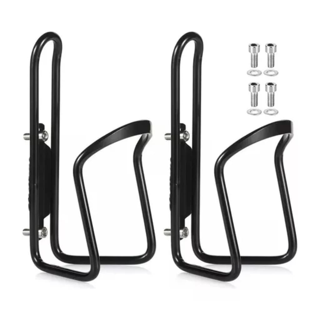 Kit 2 Suportes Caramanhola Garrafa Squeeze Bike Alumínio Preto