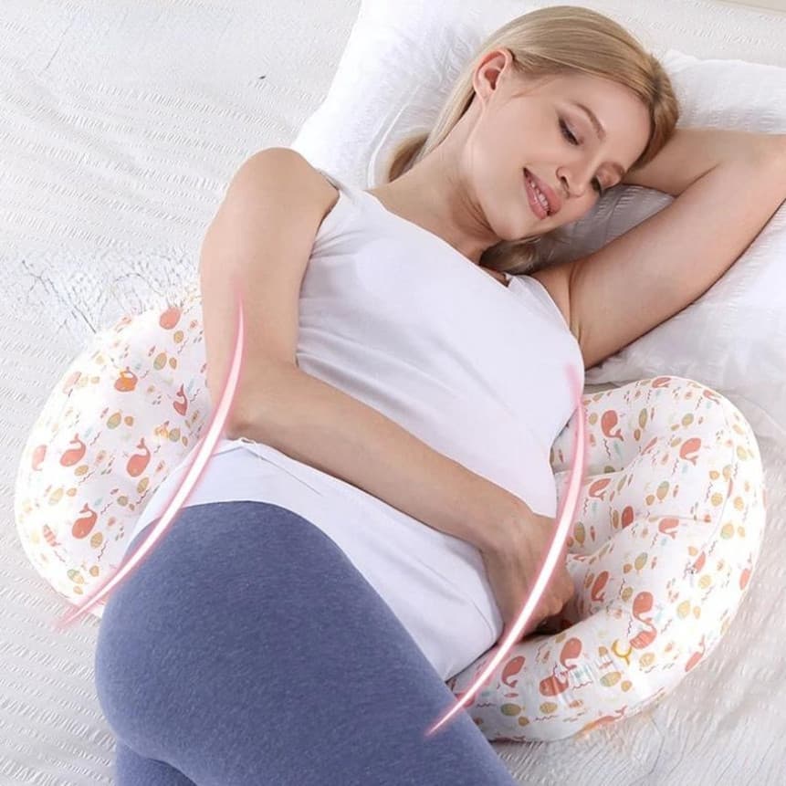 Almofada Gestante Ajustável Aveludada Apoio Barriga Costas Pernas Conforto Gravidez