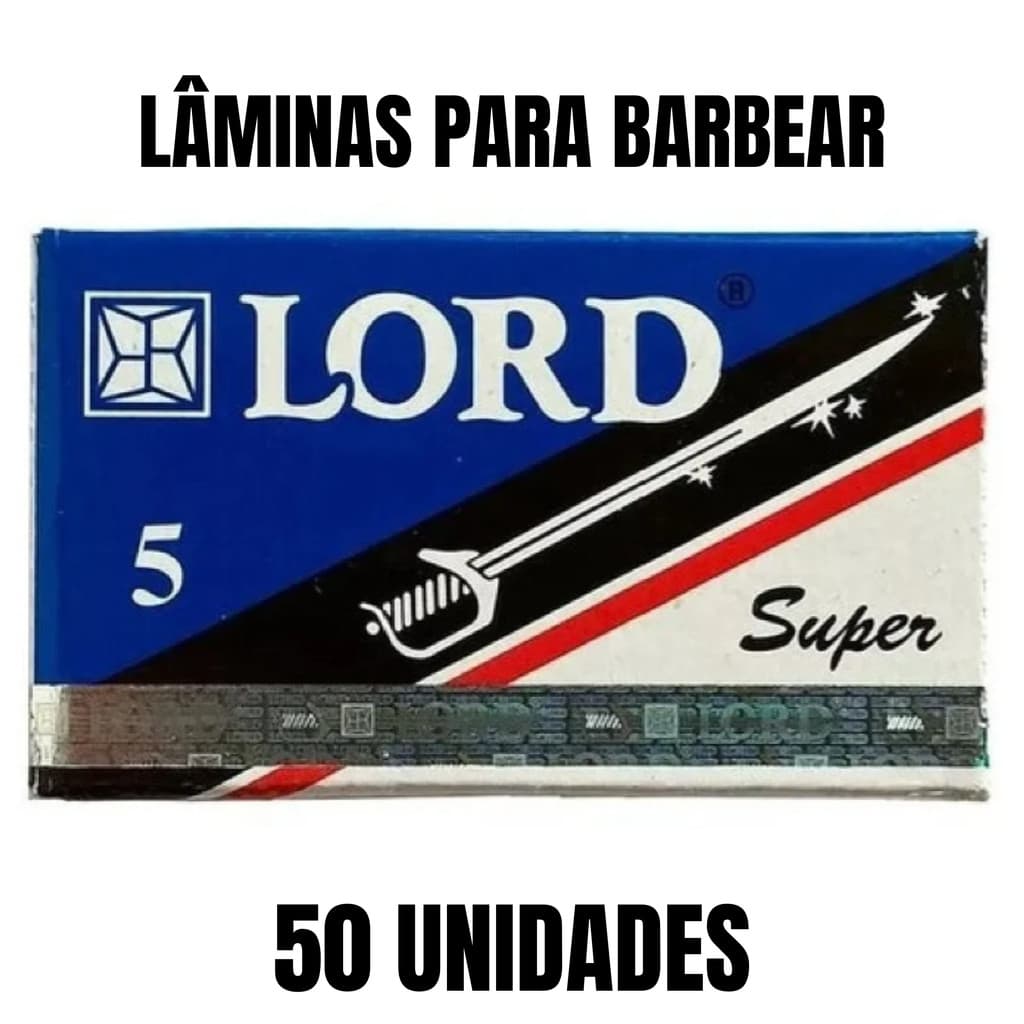 50 Lâminas Lord Inox para Barbear Aço Inoxidável