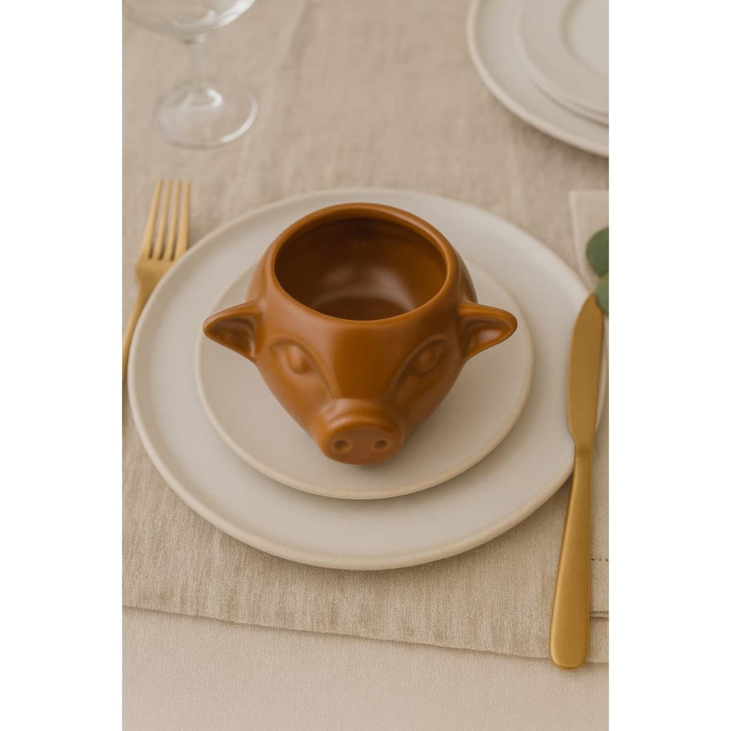BOWL PORCO CARAMELO 400ml - CERAMICA 1º LINHA