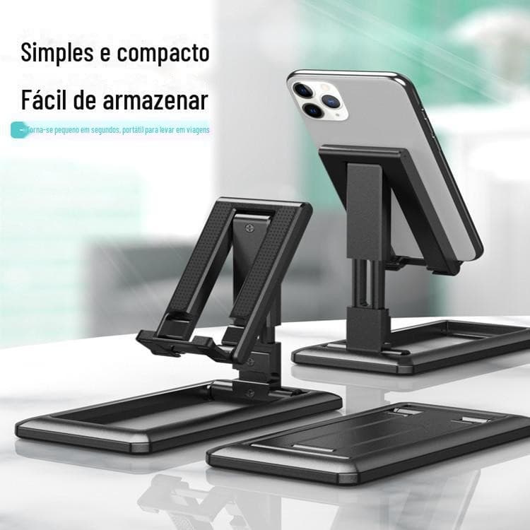 Suporte Ajustável para Celular e Tablet – Dobrável e Moderno