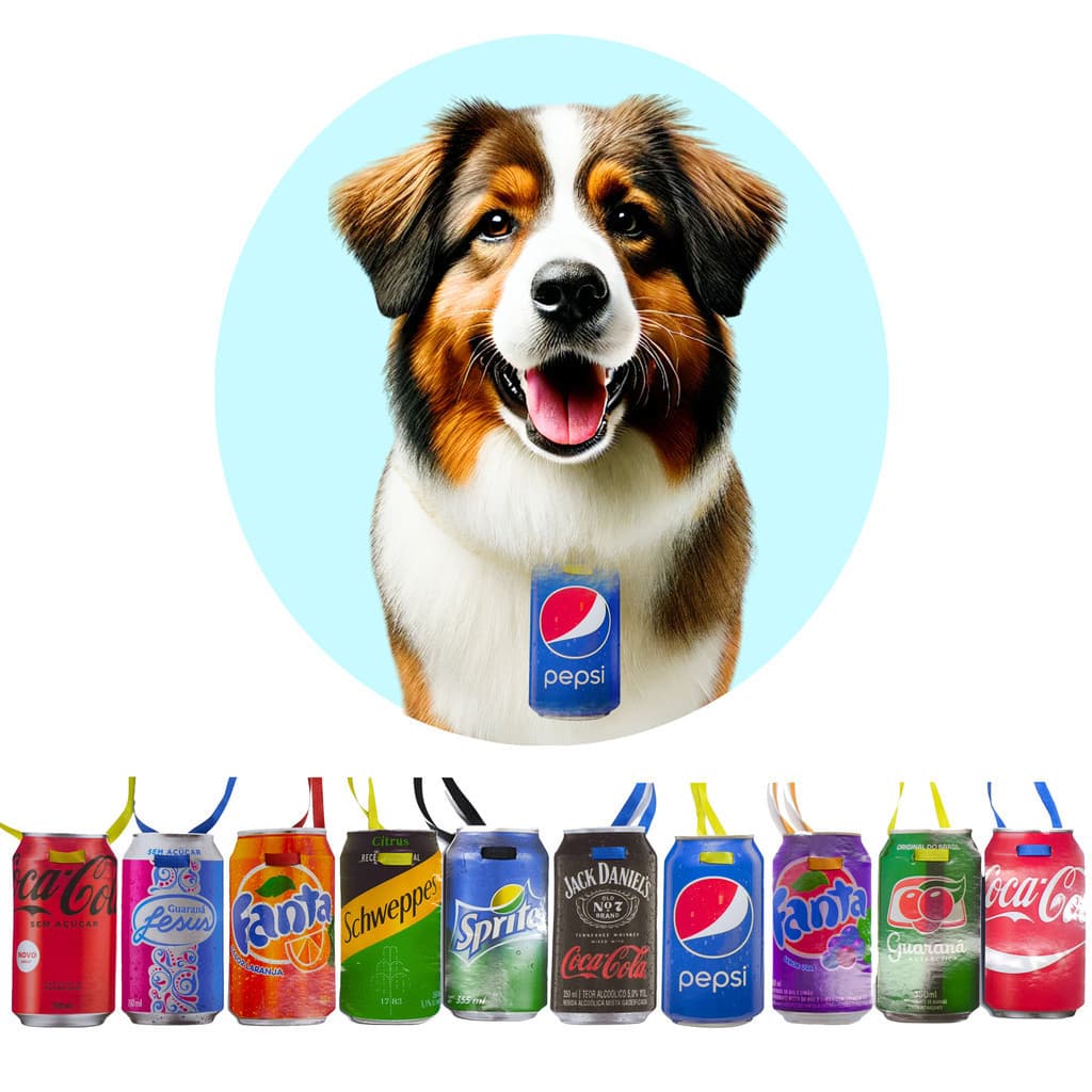 Kit50 Gravatinhas EVA Refrigerante Pet Shop Cães Divertidas