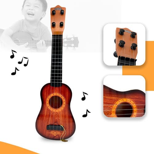 Mini Violao Infantil Brinquedo Ukulele Cordas Aço C/ Palheta