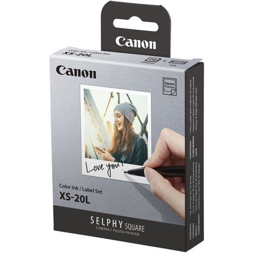 KIT DE PAPEL E TINTA COLORIDA CANON SELPHY XS-20L (20 FOLHAS)