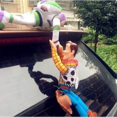 25-45cm Nova Toy Story 3D Engraçado Xerif Woody E Buzz Carro Boneca Fora Pendurado Presente Para Crianças