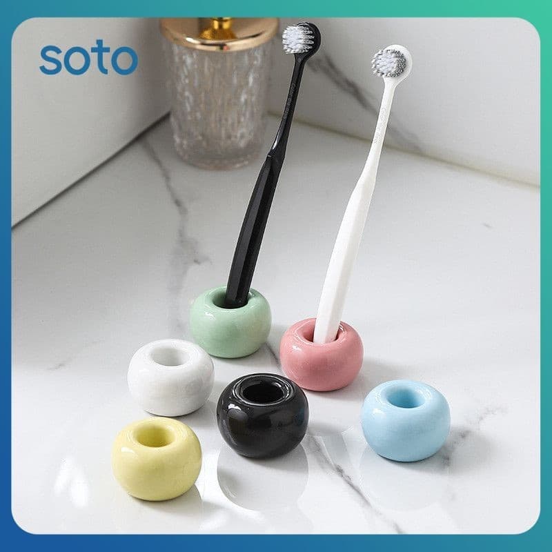 Soto Suporte De Escova De Dentes Criativo Base Cerâmica Rack Armazenamento Bonito Casal Mini Organizador Acessórios Do Banheiro
