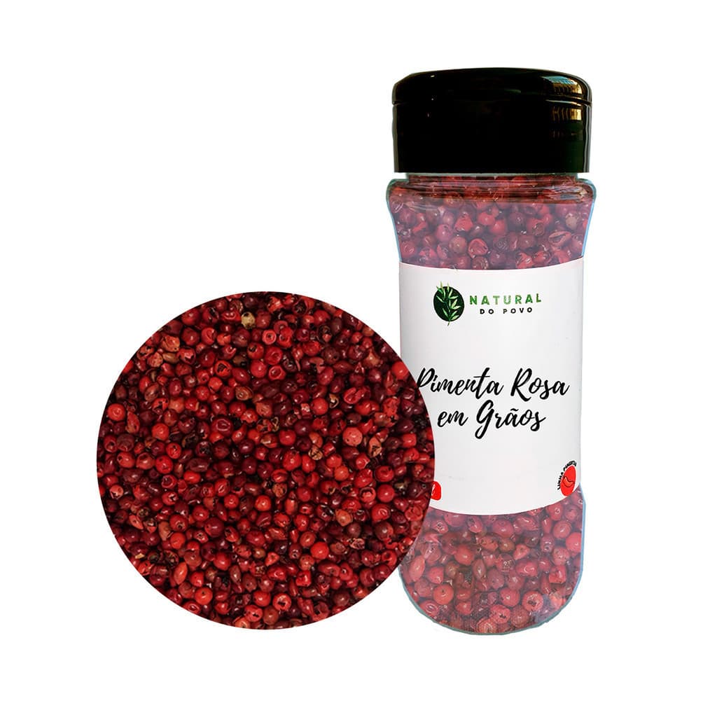 Pimenta Rosa Importada em Grãos 100% Natural Qualidade Superior Premium Pote com Dosador 30g